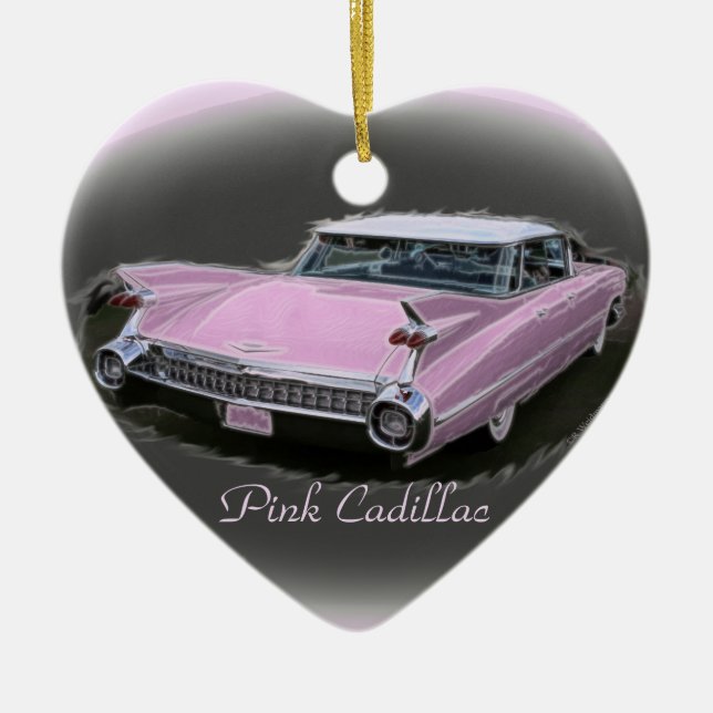 Pink Cadillac Flash Ceramic Ornament (Front)