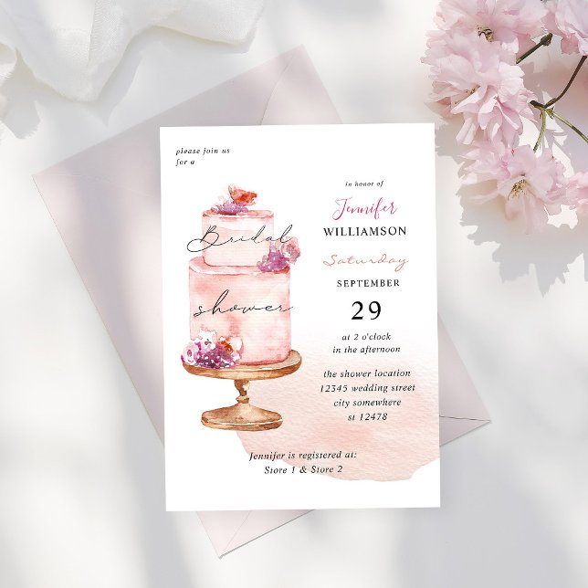 Pink Cake Bridal Shower w Pink Invitation (Creator Uploaded)