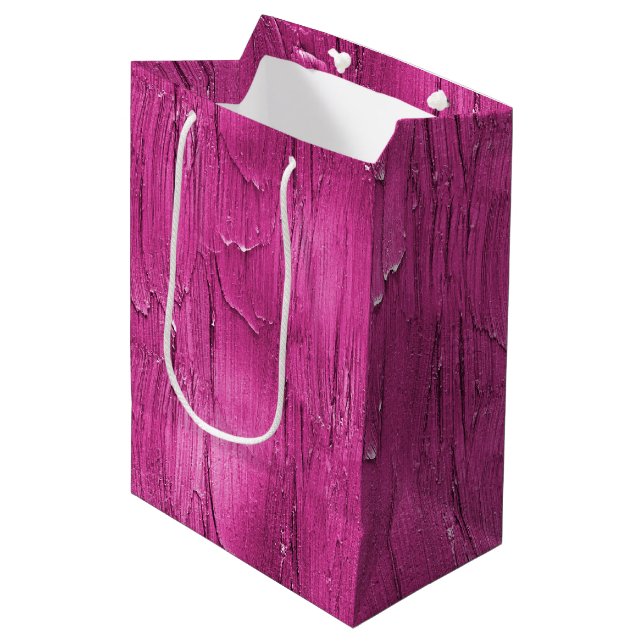 Pink Cake Frosting Birthday Medium Gift Bag (Front Angled)