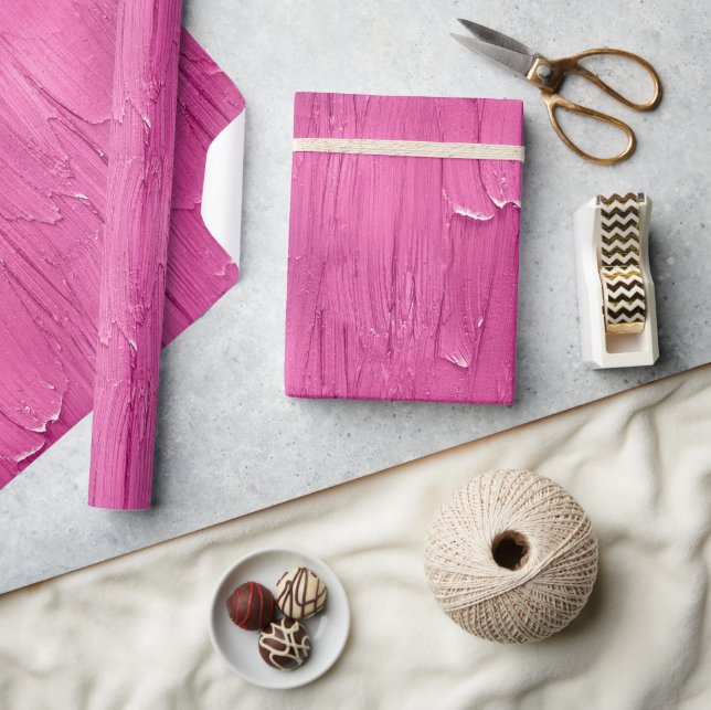 Pink Cake Frosting Chic Birthday Wrapping Paper (Crafts)