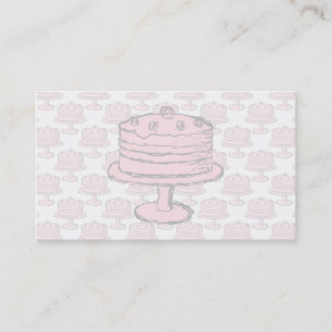 Pink Cake on Pink Cake Pattern. Business Card