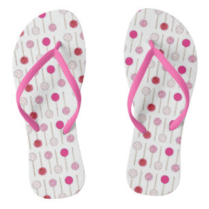 Pink Cake Pop Pops Bakery Baker Pastry Food Print Flip Flops