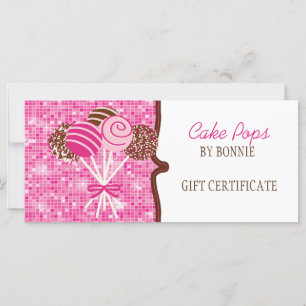 Pink Cake Pops : Gift Certificate