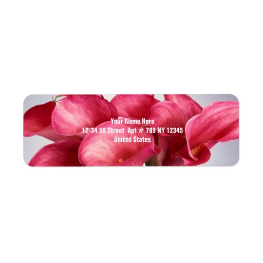Pink Calla Lilies Return Address Label