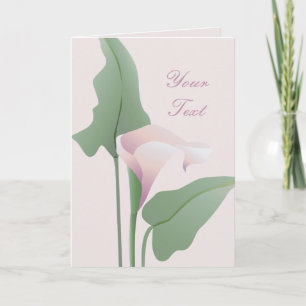 Pink Calla Lily Floral Greeting Card