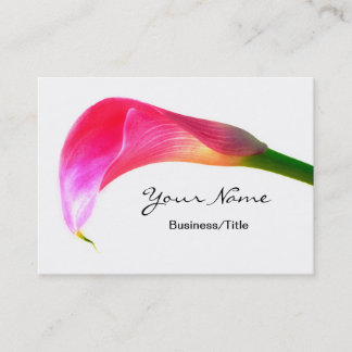 Pink Calla Lily on White Business Card