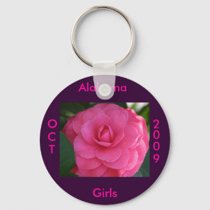 Pink Camelia Keychain