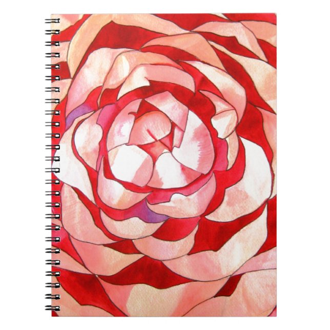 Pink Camellia abstract original art painting Notebook (Front)