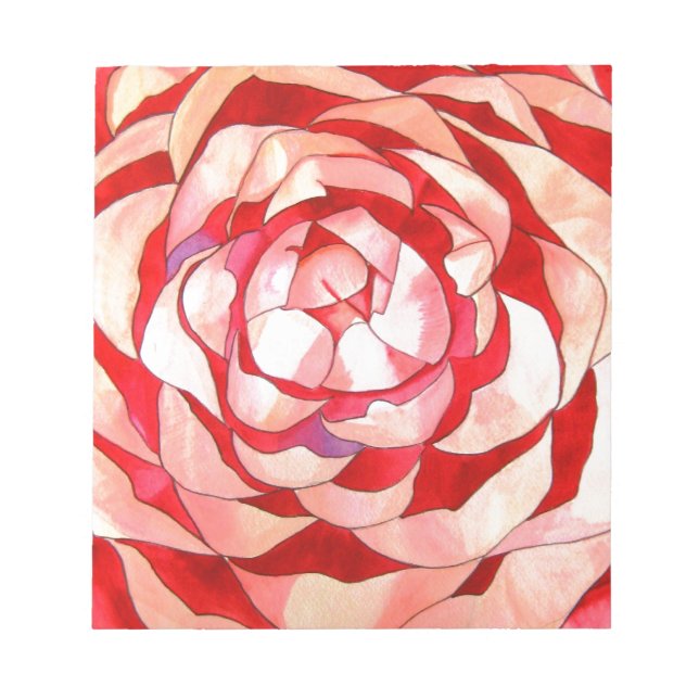 Pink Camellia abstract original art painting Notepad (Front)