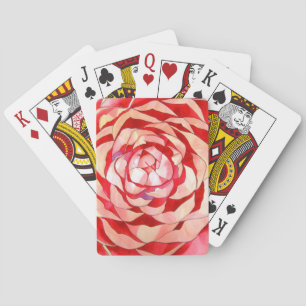 Pink Camellia abstract original art painting Playing Cards