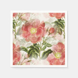 Pink Camellia Floral Pattern Napkin