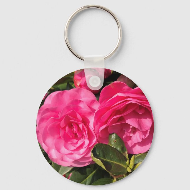 Pink Camellia Keychain (Front)