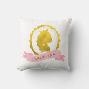 Pink Cameo Princess Throw Pillow