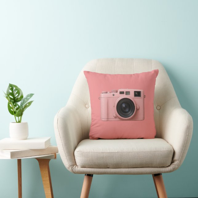 Pink camera pillow! throw pillow (Chair)