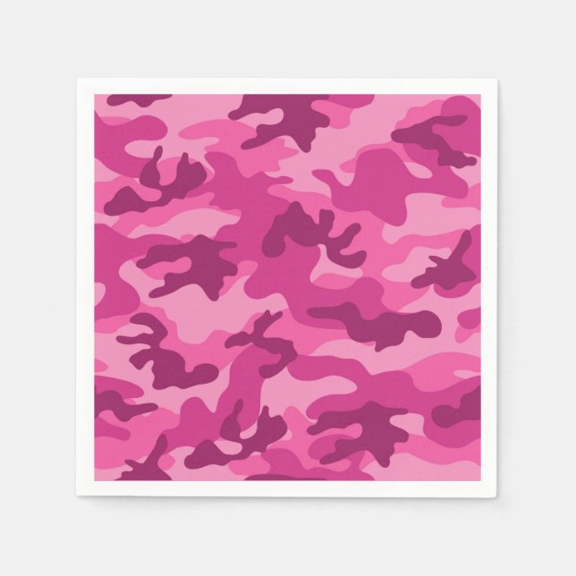 Pink Camo Adventure Grit Competitive Yes I Can Napkin (Front)