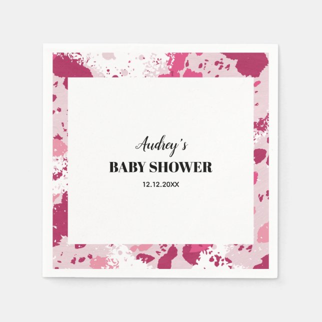 Pink Camo Baby Shower  Napkin (Front)
