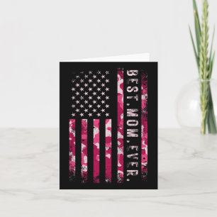 Pink Camo Best Mom Ever Mommy Mother's Day Usa Fla Card