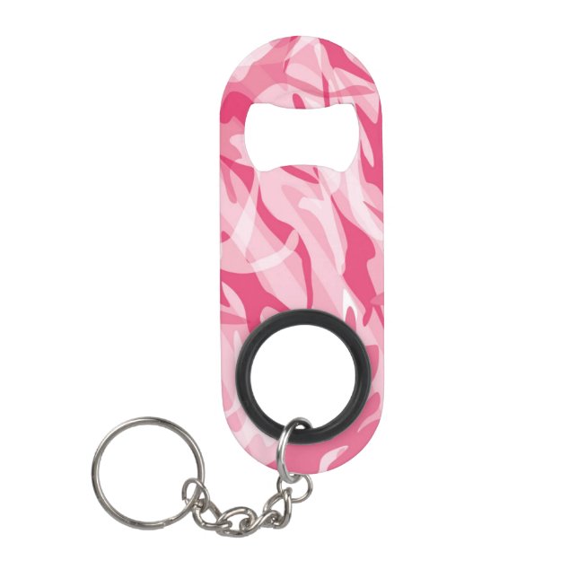 Pink Camo Bottle Opener Keychain Bottle Opener (Front)
