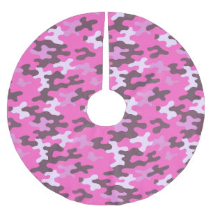 Pink Camo Brushed Polyester Tree Skirt