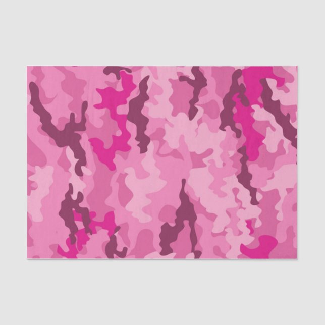 Pink camo Camouflage Girly Feminine trendy Tissue Paper (Front)