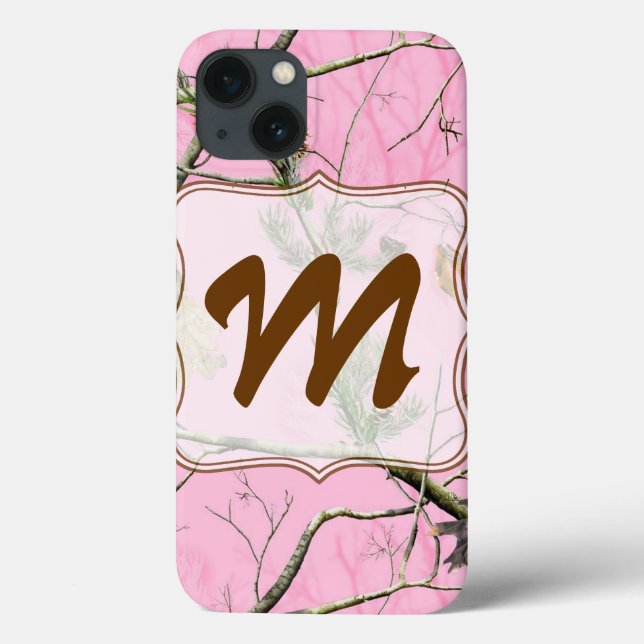 Pink Camo Camouflage Hunting Monogram IPAD Case (Back)