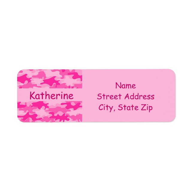 Pink Camo Camouflage Name Personalized (Front)