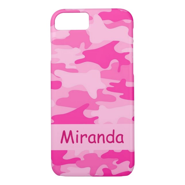 Pink Camo Camouflage Name Personalized Case-Mate iPhone Case (Back)