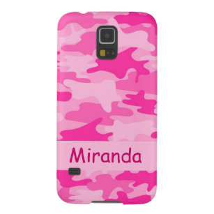 Pink Camo Camouflage Name Personalized Case For Galaxy S5