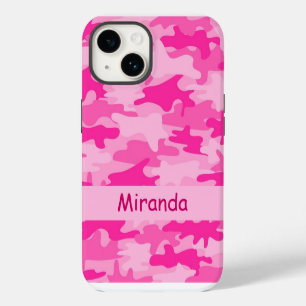 Pink Camo Camouflage Name Personalized iPhone 14 Case