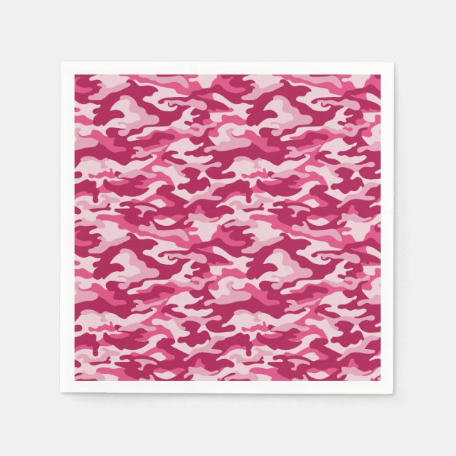Pink Camo Camouflage Napkin (Front)