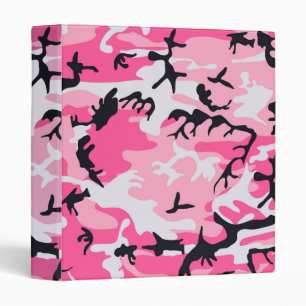 Pink Camo Camouflage Pattern Binder