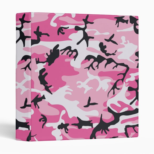 Pink Camo Camouflage Pattern Binder (Front/Spine)