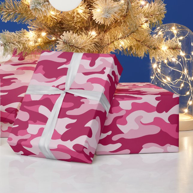Pink Camo Camouflage Wrapping Paper (Holidays)
