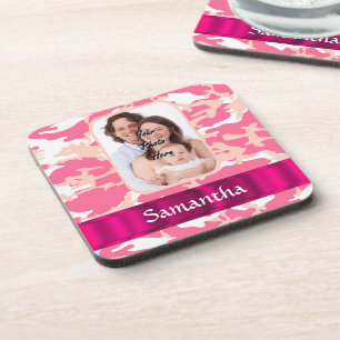 Pink camo coaster