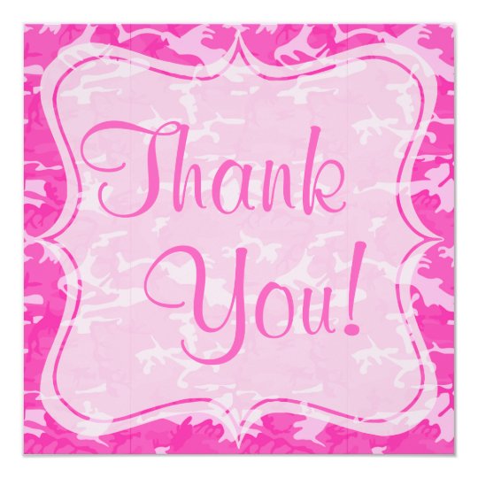 Pink Camo Custom 5.25" x 5.25" Invitations