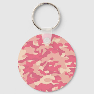Pink Camo Design Keychain