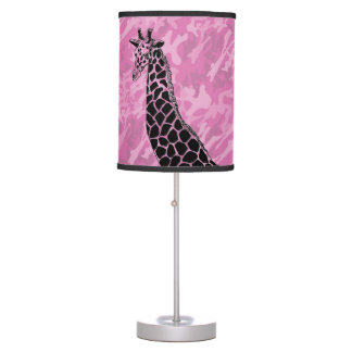 Pink Camo Giraffe II - Table Lamp