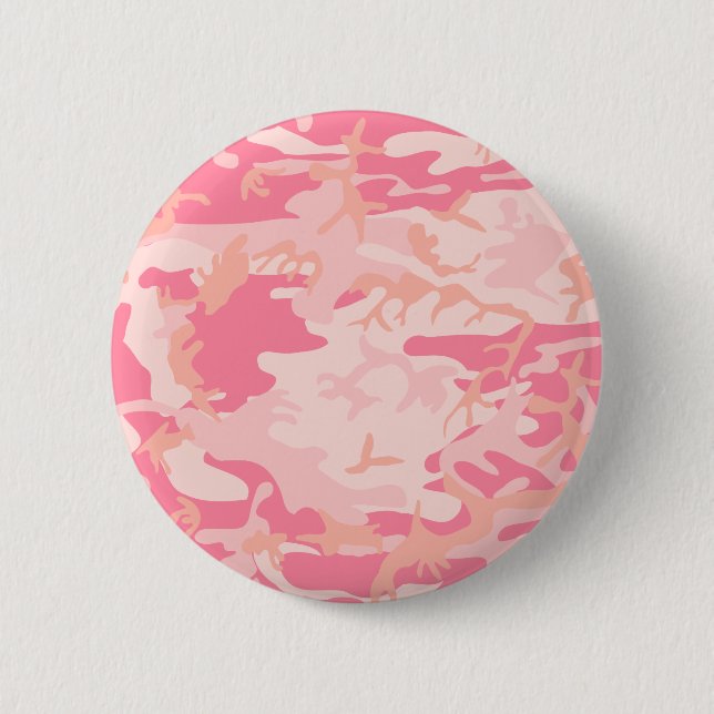 Pink Camo - Girly Camo 2 Inch Round Button (Front)