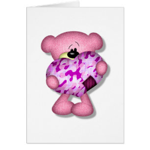 pink camo heart bear