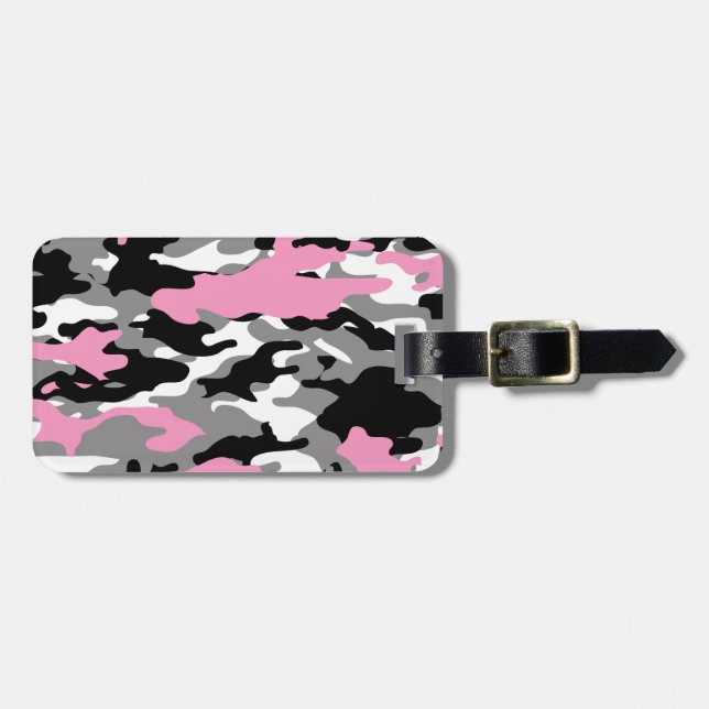 Pink Camo Luggage Tag (Front Horizontal)