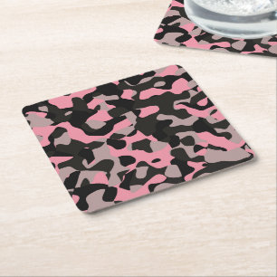 Pink Camo   Paper Coaster