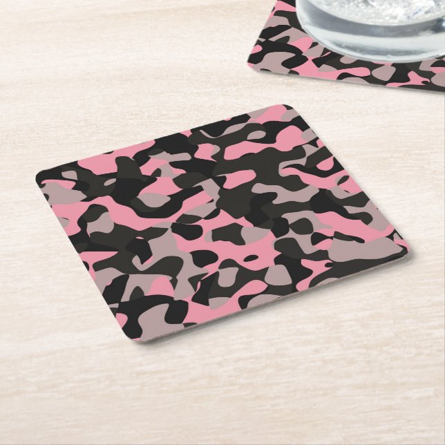 Pink Camo   Paper Coaster (Angled)