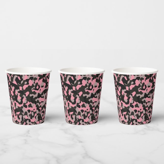 Pink Camo  Paper Cups (Multi)