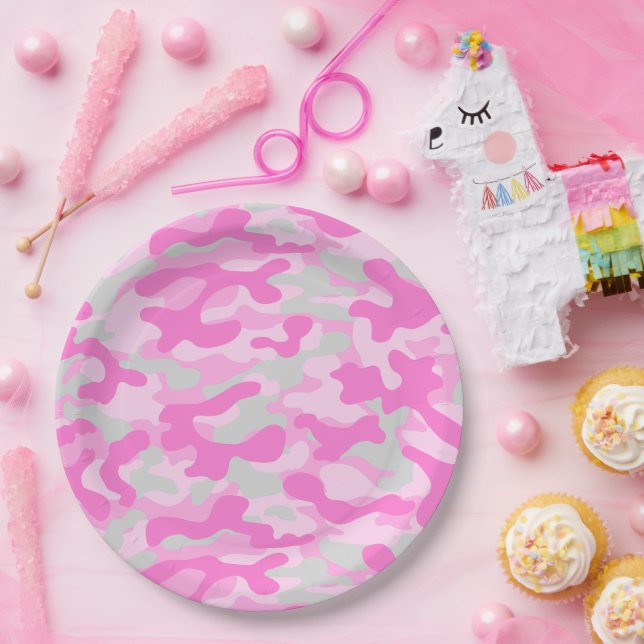 Pink Camo  Paper Plate (Party)