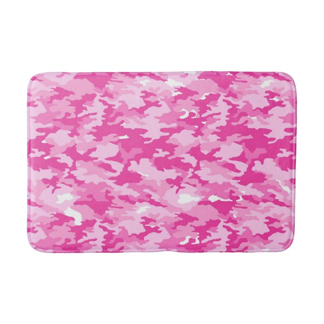 Pink Camo Pattern – Breast Cancer Awareness Bath Mat (Front)