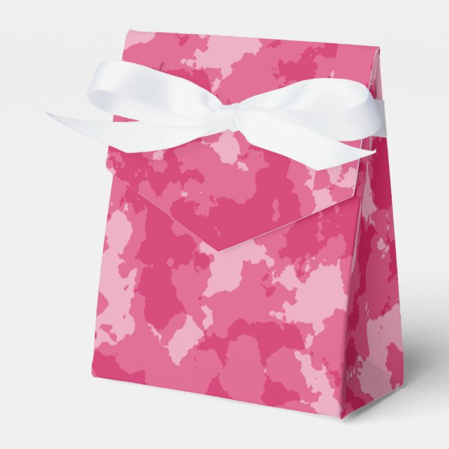 Pink Camo Pattern Favor Box (Front Side)
