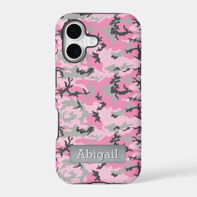 Pink Camo Pattern Personalized Name (Back)
