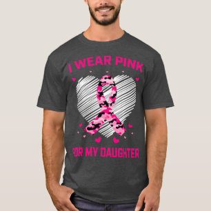 Pink Camo Ribbon Breast Cancer Awareness Daughter T-Shirt