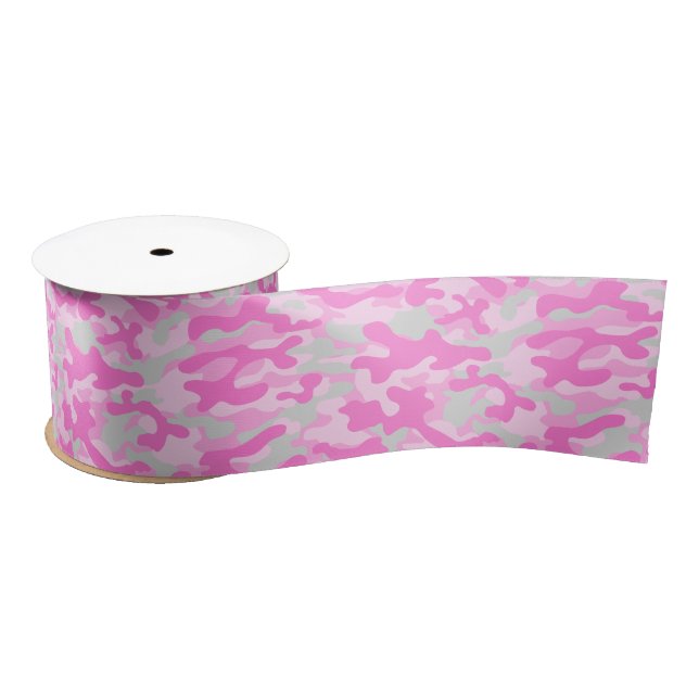 Pink Camo Satin Ribbon (Spool)