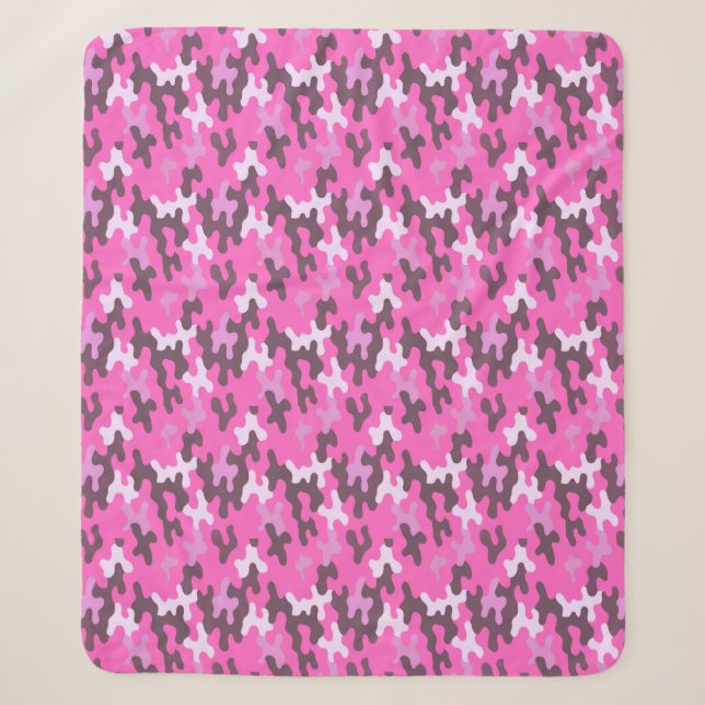 Pink Camo Sherpa Blanket (Front)